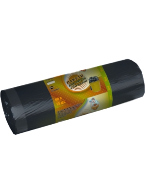 Пакети для сміття з затяжкою, чорні Promtus