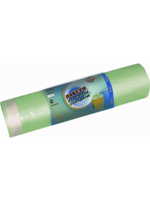 Пакеты для мусора с затяжкой зелёные Promtus